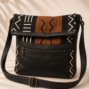 Mud Cloth & Lamb Skin Bag *Claude Jay Designs