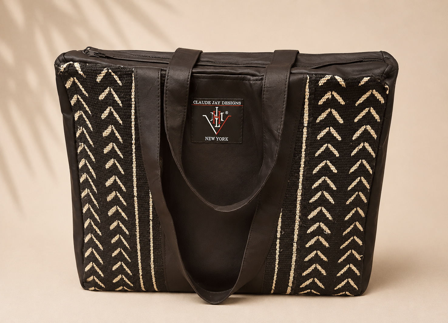 Claude Jay Designs, Leather & Mud Cloth Tote